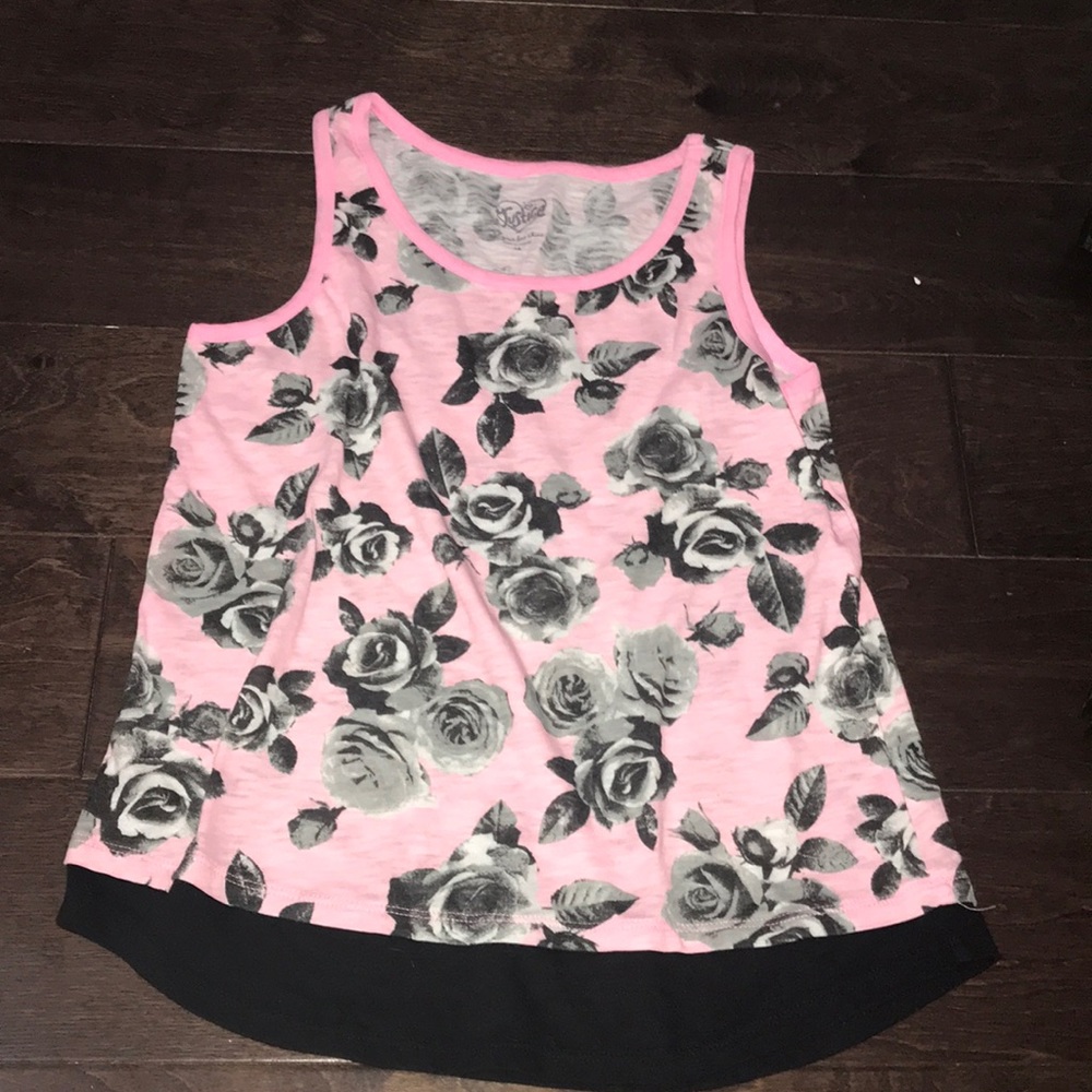 beautiful pink tank top with flowers